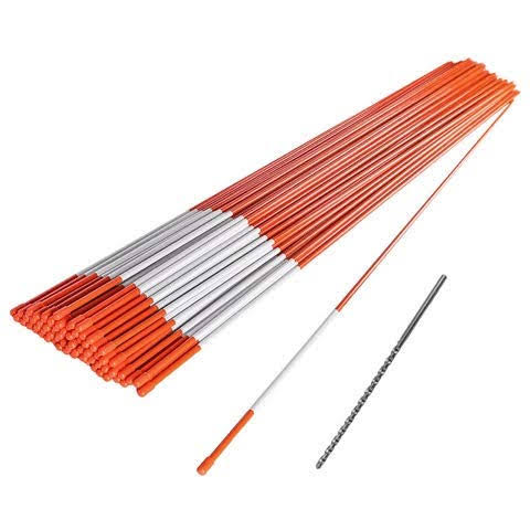 1000 Pack 48 Inch Driveway Markers 1/4 Inch Dia - With 12 Install Drill Bit, Snow Stakes, Snow Plow Markers, Snow Poles, Rods (1000)